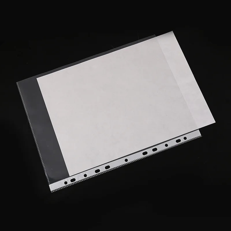 100pcs 11holes Transparent Plastic Punched File Folders for A4
