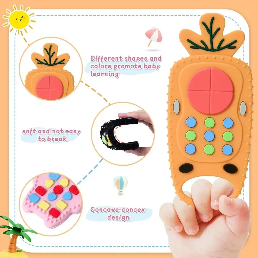1Pc Baby Silicone Teether Toys Remote Control Shape Dental Gel Rodent