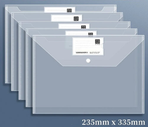 10pcs A4 Transparent Plastic File Folders Waterproof File Bag Filing