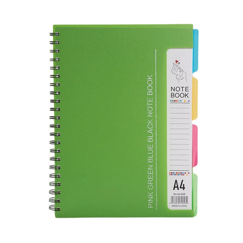 96-Sheet Spiral Notebook with 4 Divider Pages A4/A5 Sizes Lined Pages