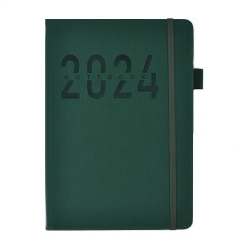 2024 Planner Faux Leather Hardcover Pen Holder Bookmark Colorful