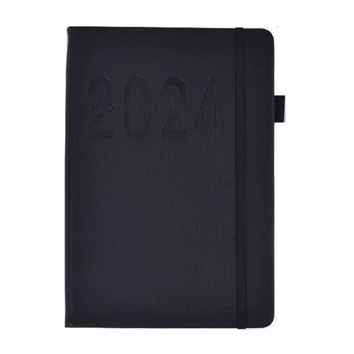 2024 Planner Faux Leather Hardcover Pen Holder Bookmark Colorful